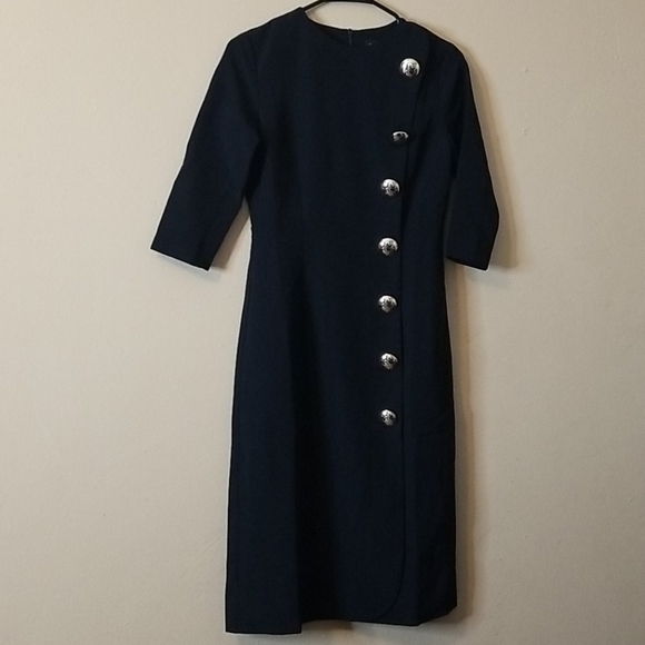 Slim Button Dress Black - Picture 4 of 8